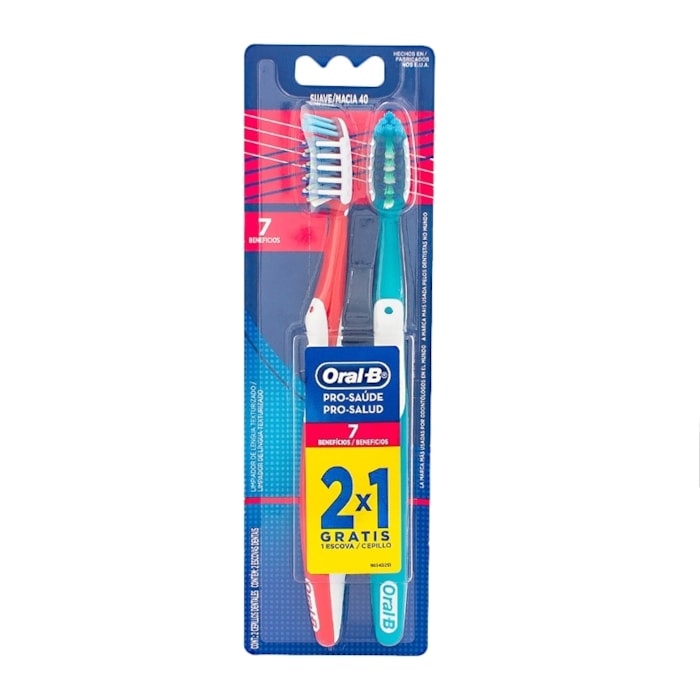 Escova Dental Oral B Pro Saúde 7 Benefícios Leve 2 Pague 1