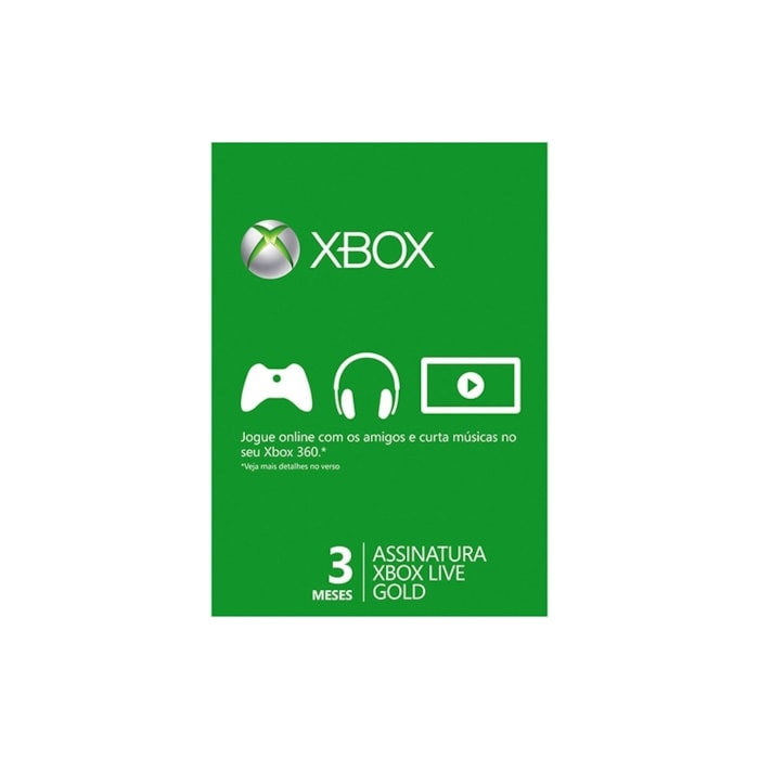 Live Card Microsoft Gold 3 Meses para Xbox 360