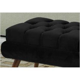 Puff Decorativo Dora Suede Animale Preto - Bremol