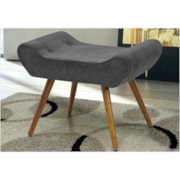 Puff Decorativo Laura Suede Animale Cinza - Bremol