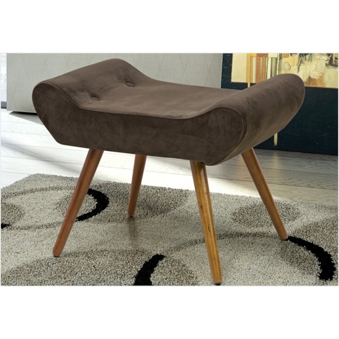 Puff Decorativo Laura Suede Animale Marrom Claro - Bremol