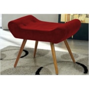 Puff Decorativo Laura Suede Animale Vermelho - Bremol