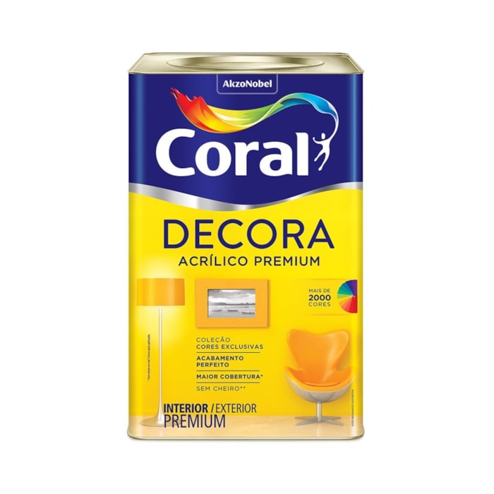 TINTA ACRÍLICA FOSCA DECORA BRANCO - 18L CORAL